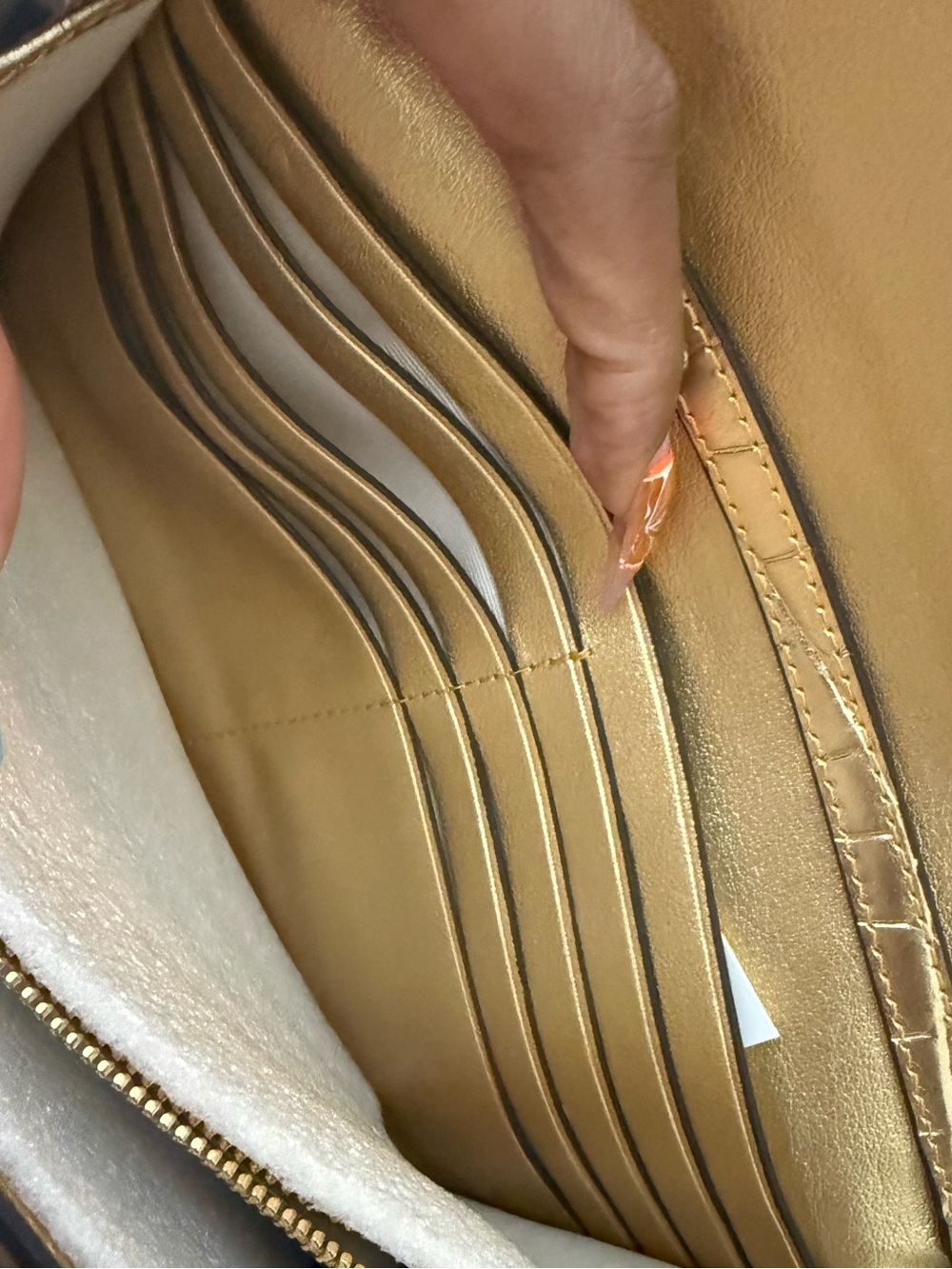 Ralph Lauren Metallic Gold Croc-Embossed Chain Clutch - Picture 3 of 6
